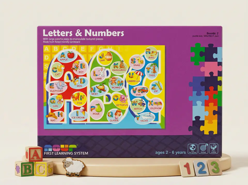 first learning system puzzle- Letters & Numbers (500x700)