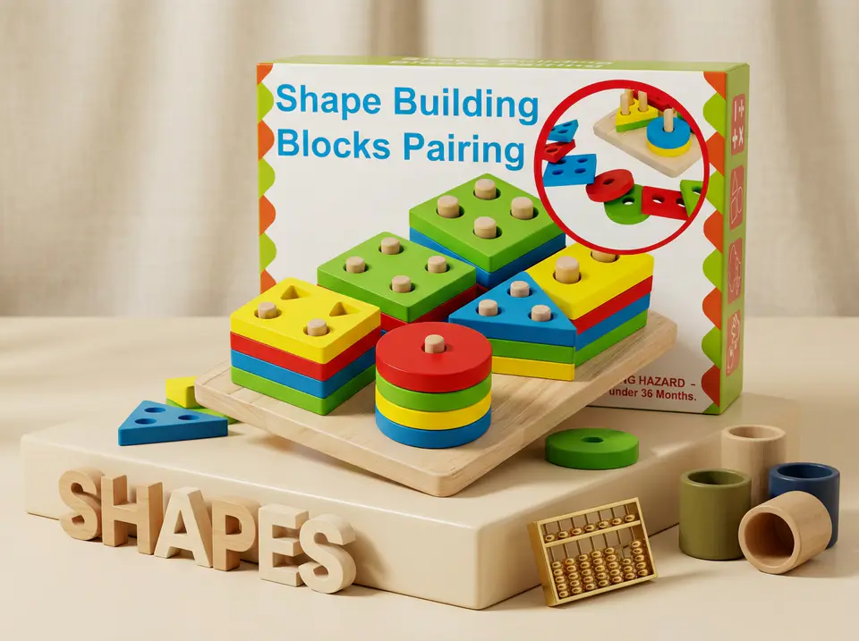معرفة الاشكال shape building, blocks pairing