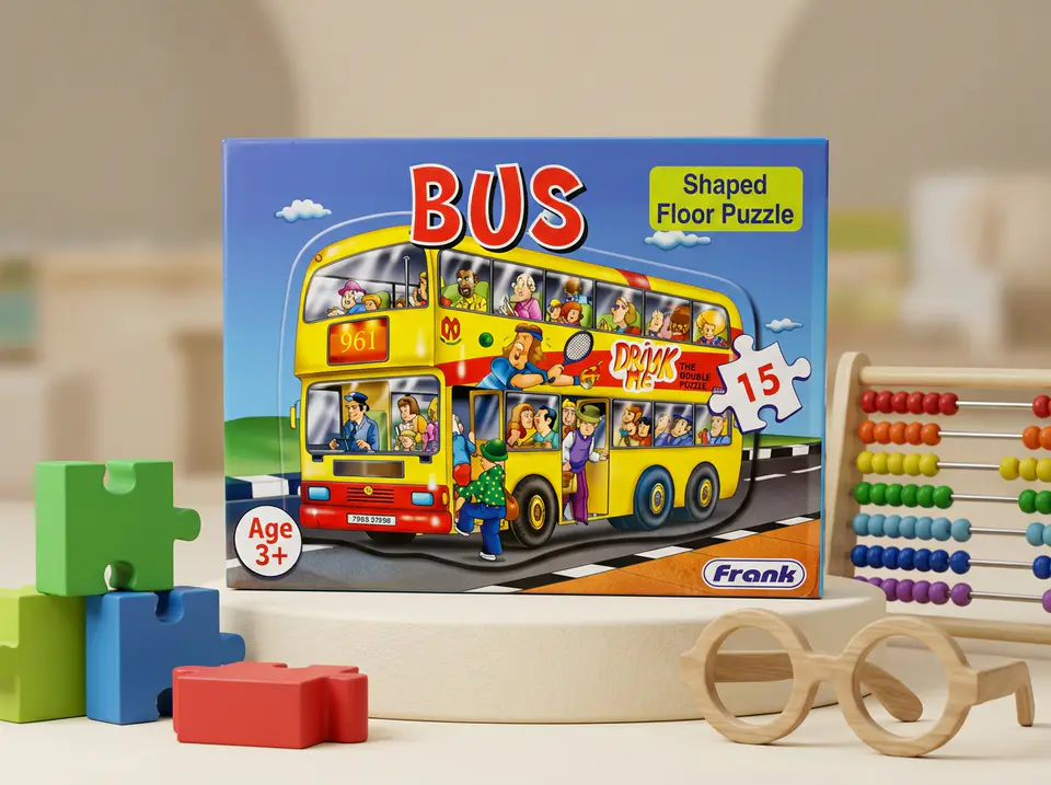 BUS shaped floor puzzle 15 pcs