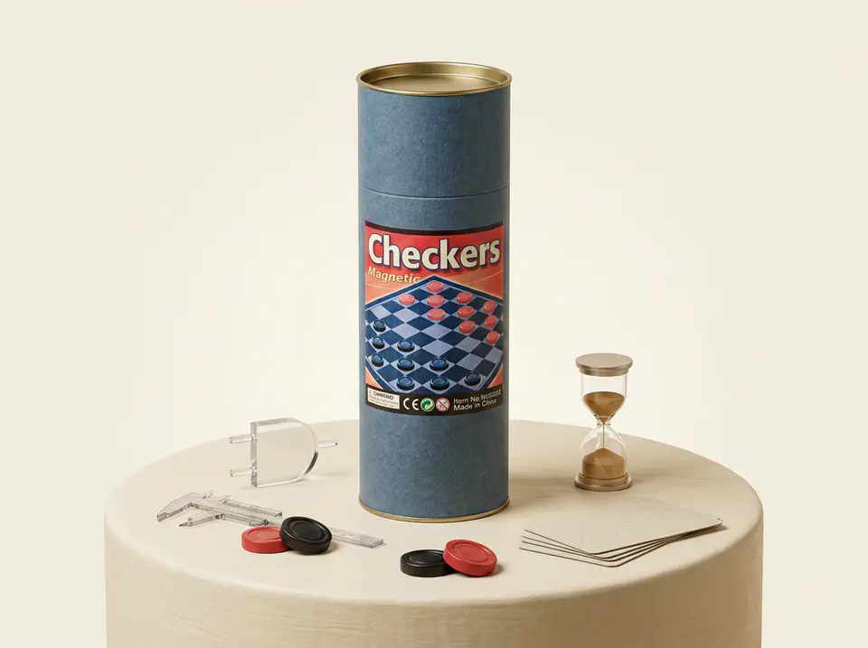 checkers magnetic (round box)